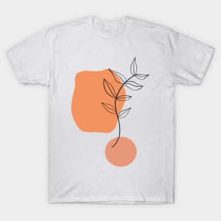 Abstract Leafs with Orange shapes T-Shirt